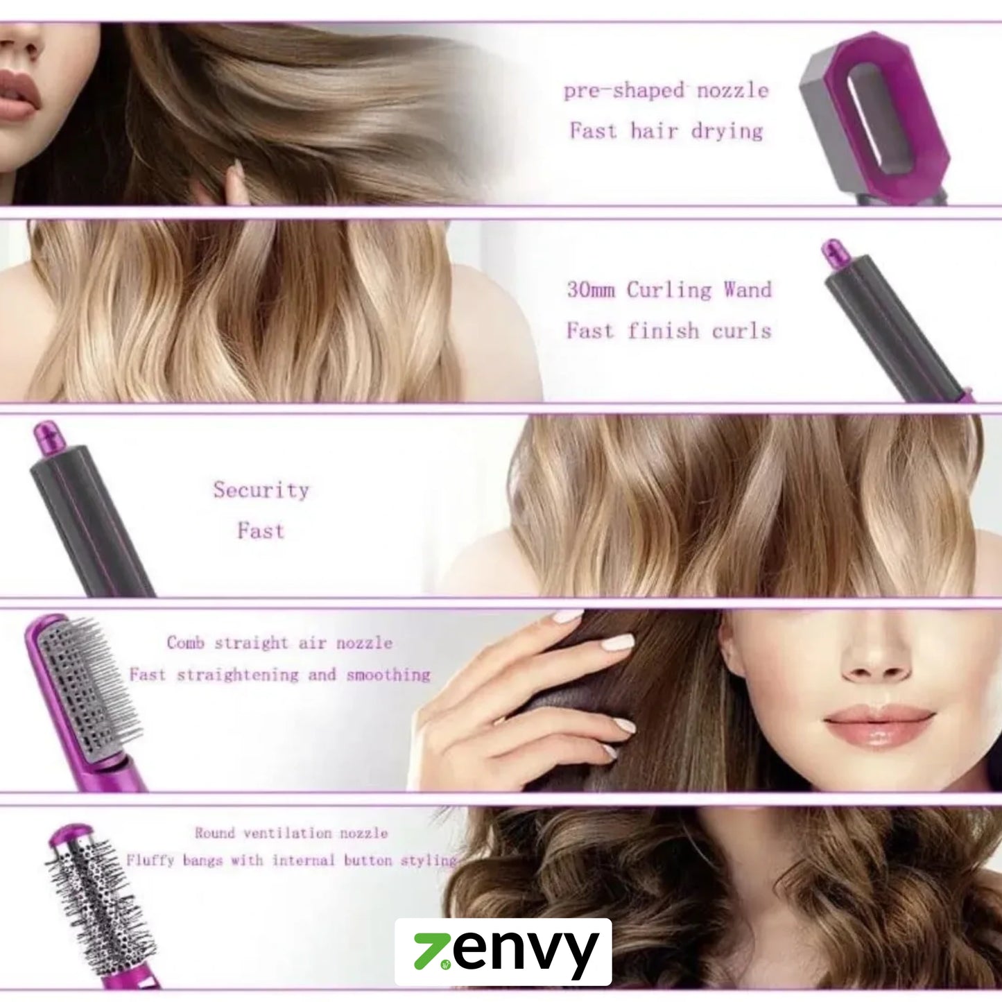 5 in 1 Hair Dryer Styling Tool – Straighten, Curl, Dry & Volumize