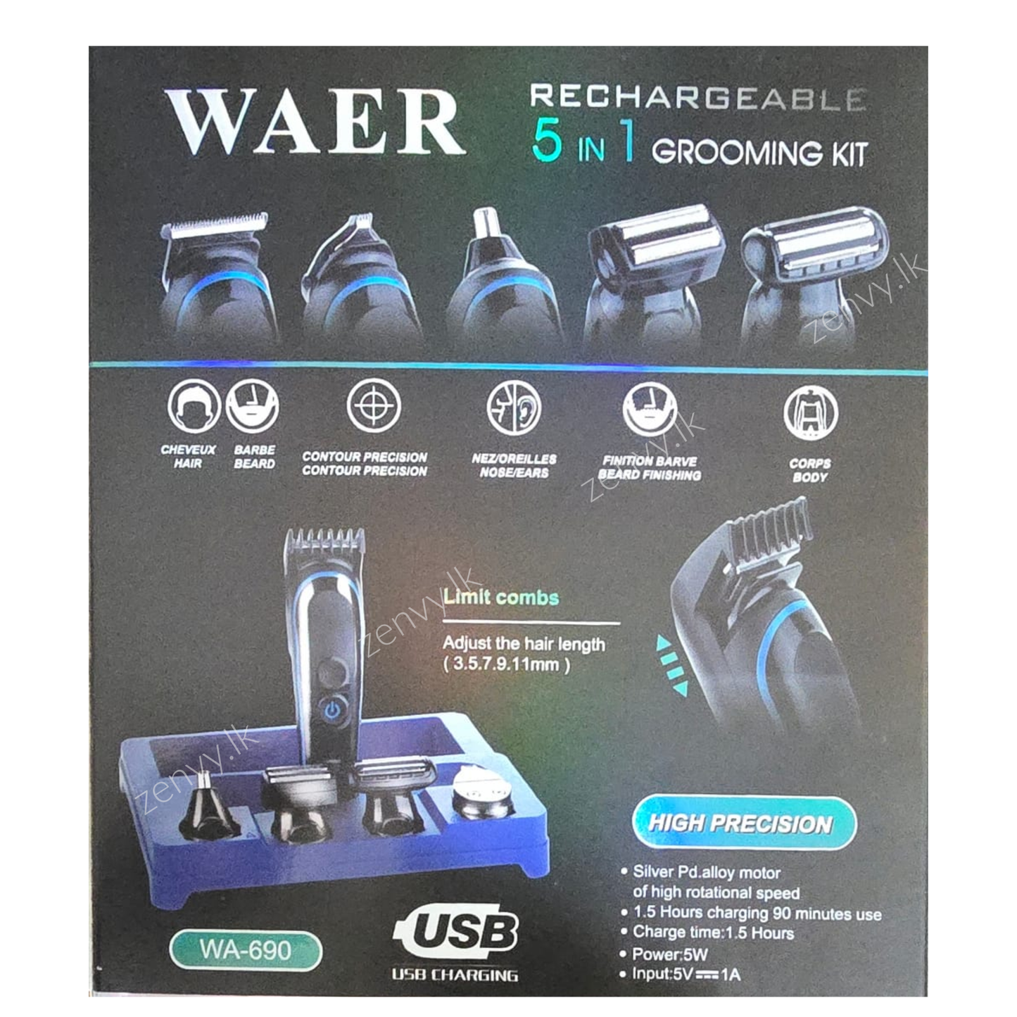 Buy WAER 5 in 1 Hair Trimmer Online in Sri Lanka | Zenvy.lk