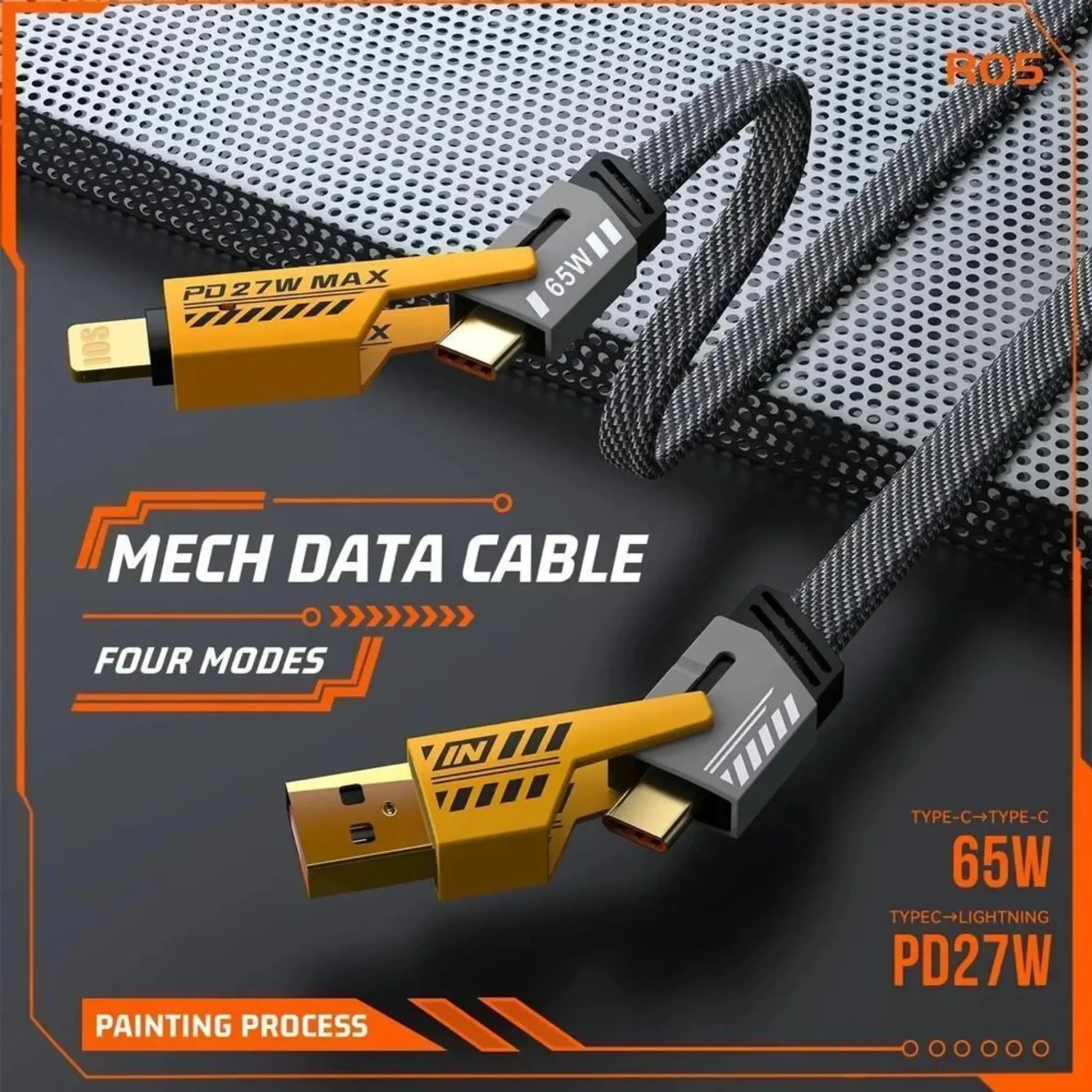 4 in 1 Fast Charging Cable 1.0M – USB to C, USB to  Lightning , C to C , C to Lightning