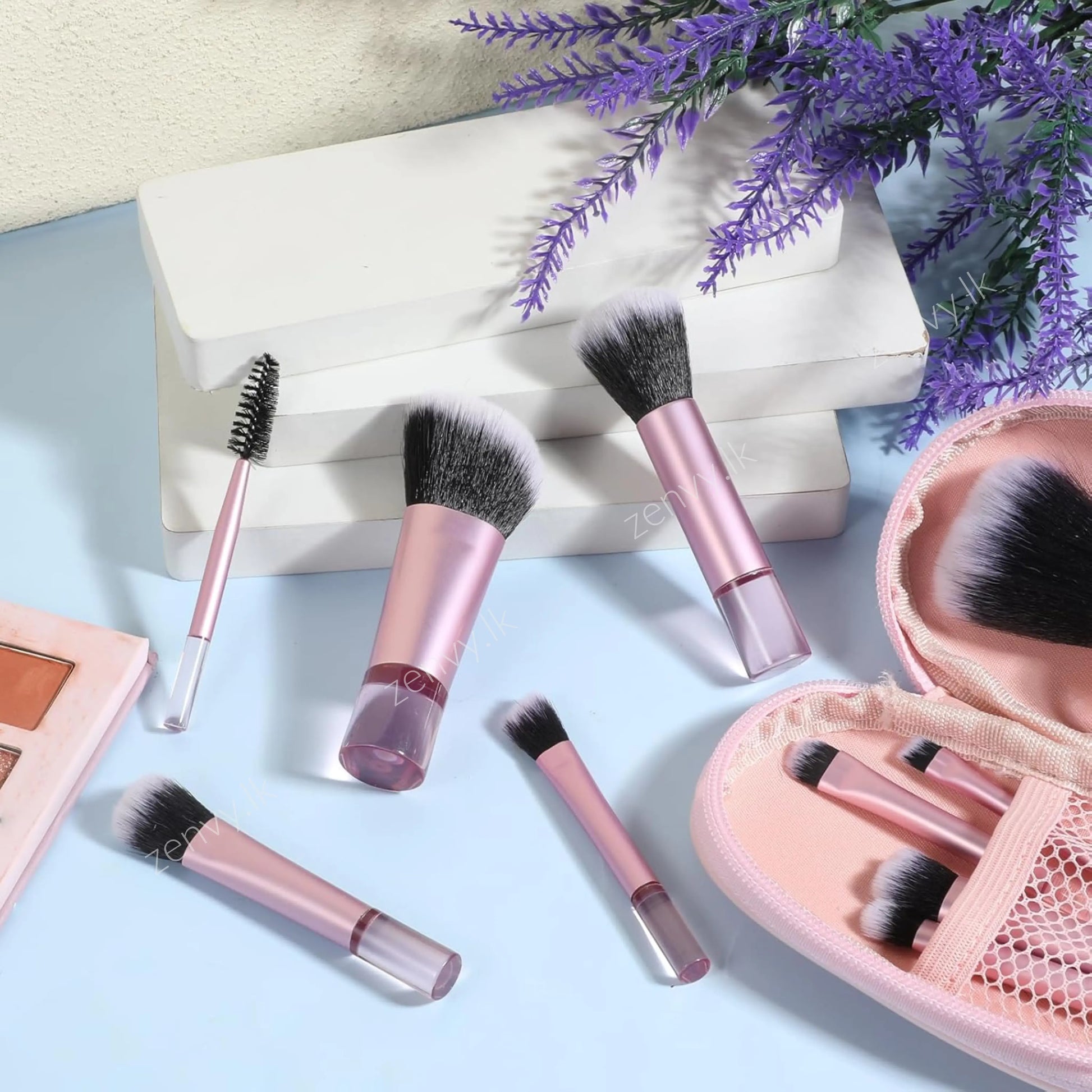 Buy 10 Pcs Mini Travel Makeup Brush Set With Pouch | Zenvy.lk