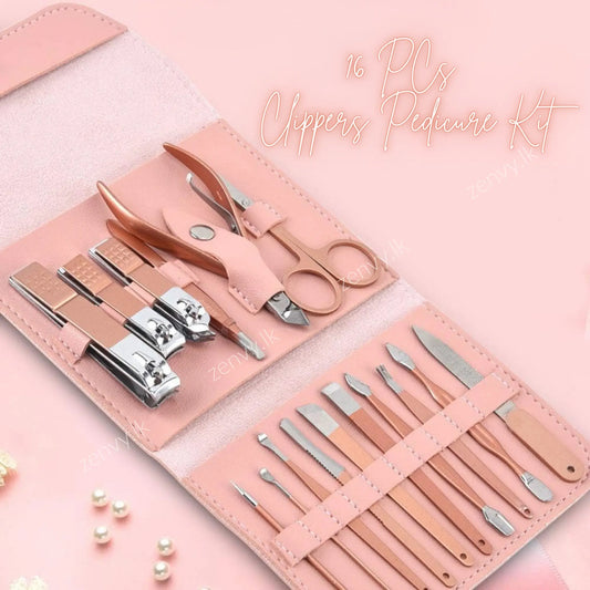 Buy 16 in 1 Pedicure Tools Kit with Pouch in Sri Lanka | Zenvy.lk