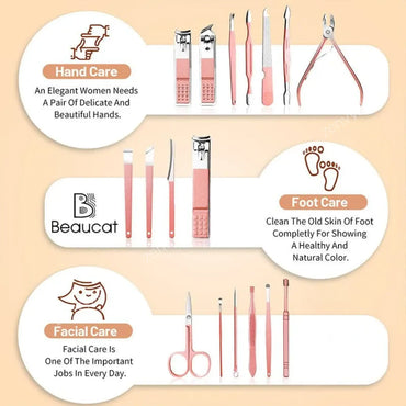 Buy 16 in 1 Pedicure Tools Kit with Pouch in Sri Lanka | Zenvy.lk