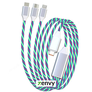 Buy 3 in 1 LED Charging Cable Best Price in Sri Lanka | Zenvy.lk