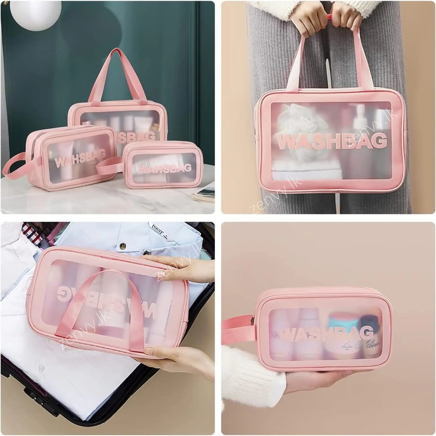Buy 3 in 1 Transparent Waterproof Travel Storage Bags in Sri Lanka