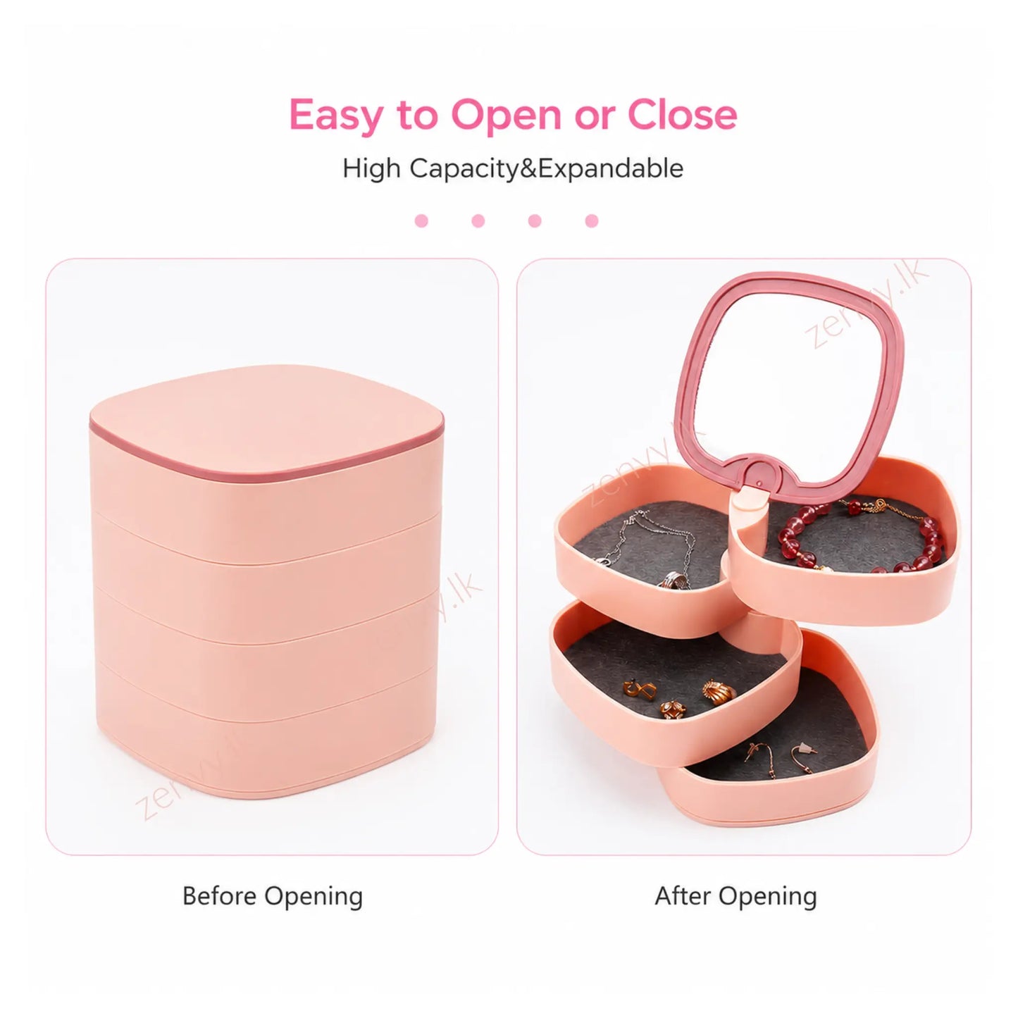 Buy 4 Layer Jewelry Organizer with Mirror Online in Sri Lanka