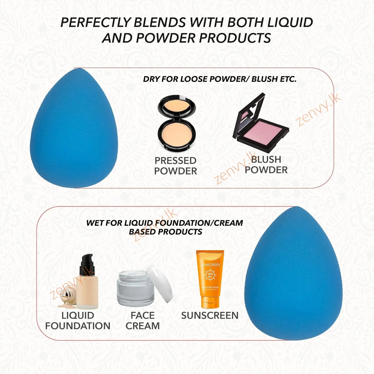 Buy 5 In 1 Premium Mini Beauty Blender Puff in Sri Lanka | Zenvy.lk