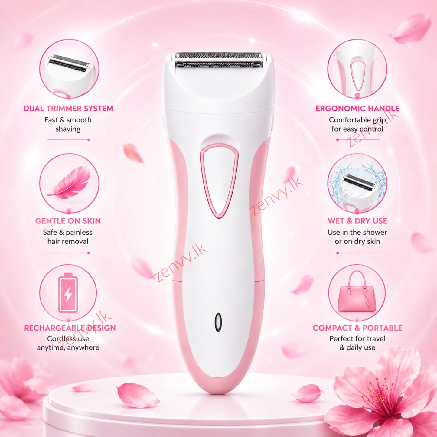 Buy Geemy Cordless Lady Shaver - Rechargeable Online in Sri Lanka At Zenvy.lk