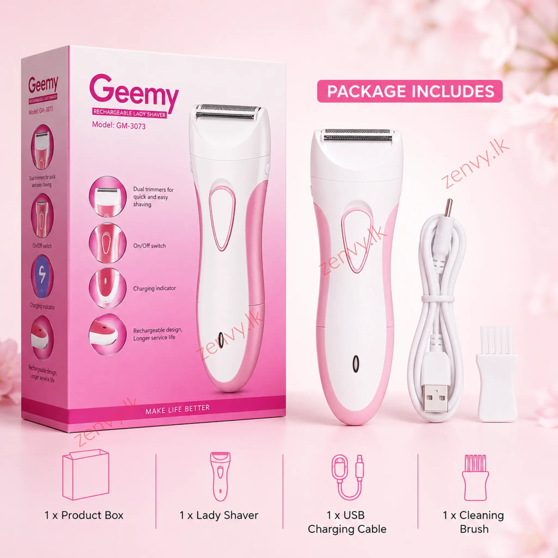 Buy Geemy Cordless Lady Shaver - Rechargeable Online in Sri Lanka At Zenvy.lk