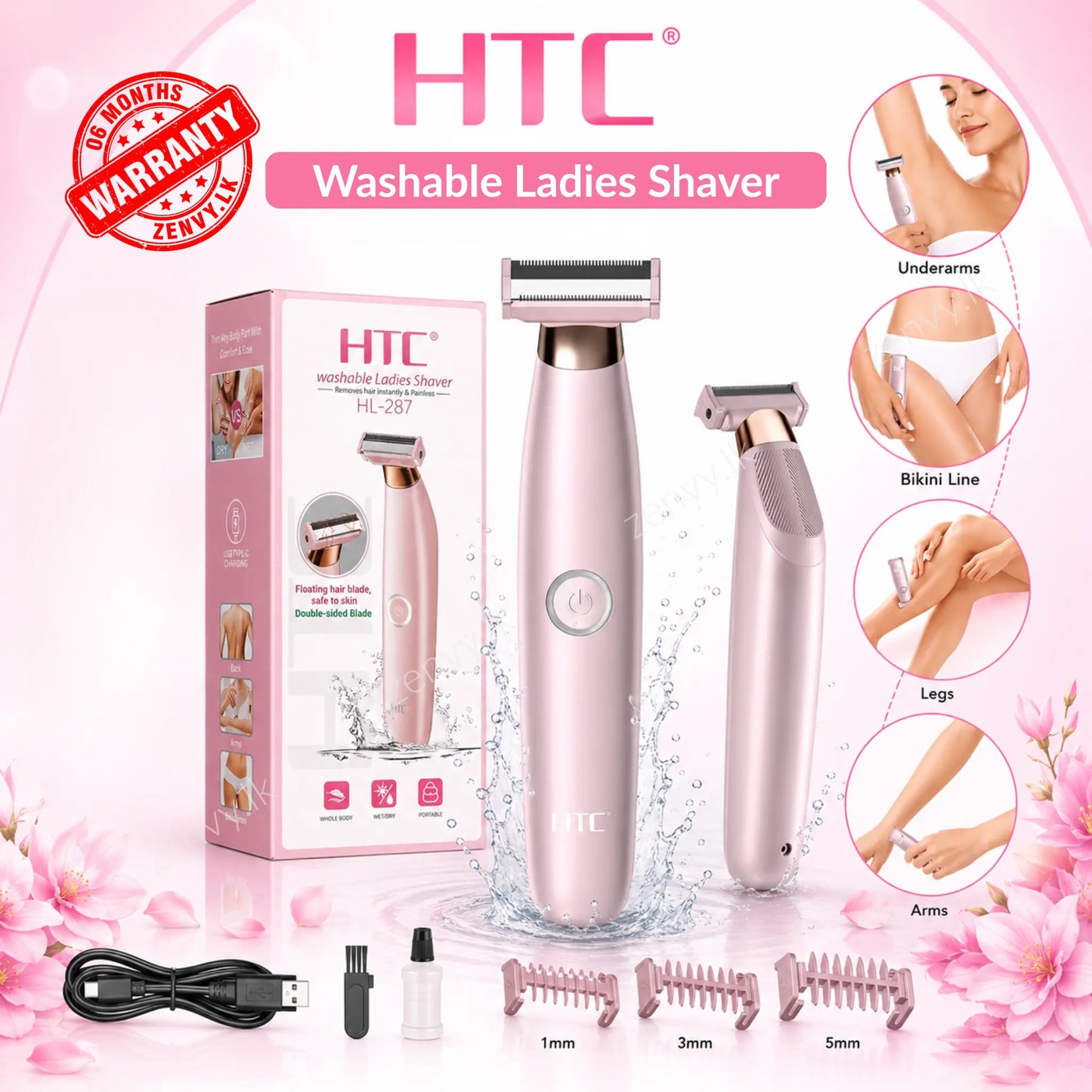 Buy HTC Washable Ladies Shaver Online in Sri Lanka | Zenvy.lk