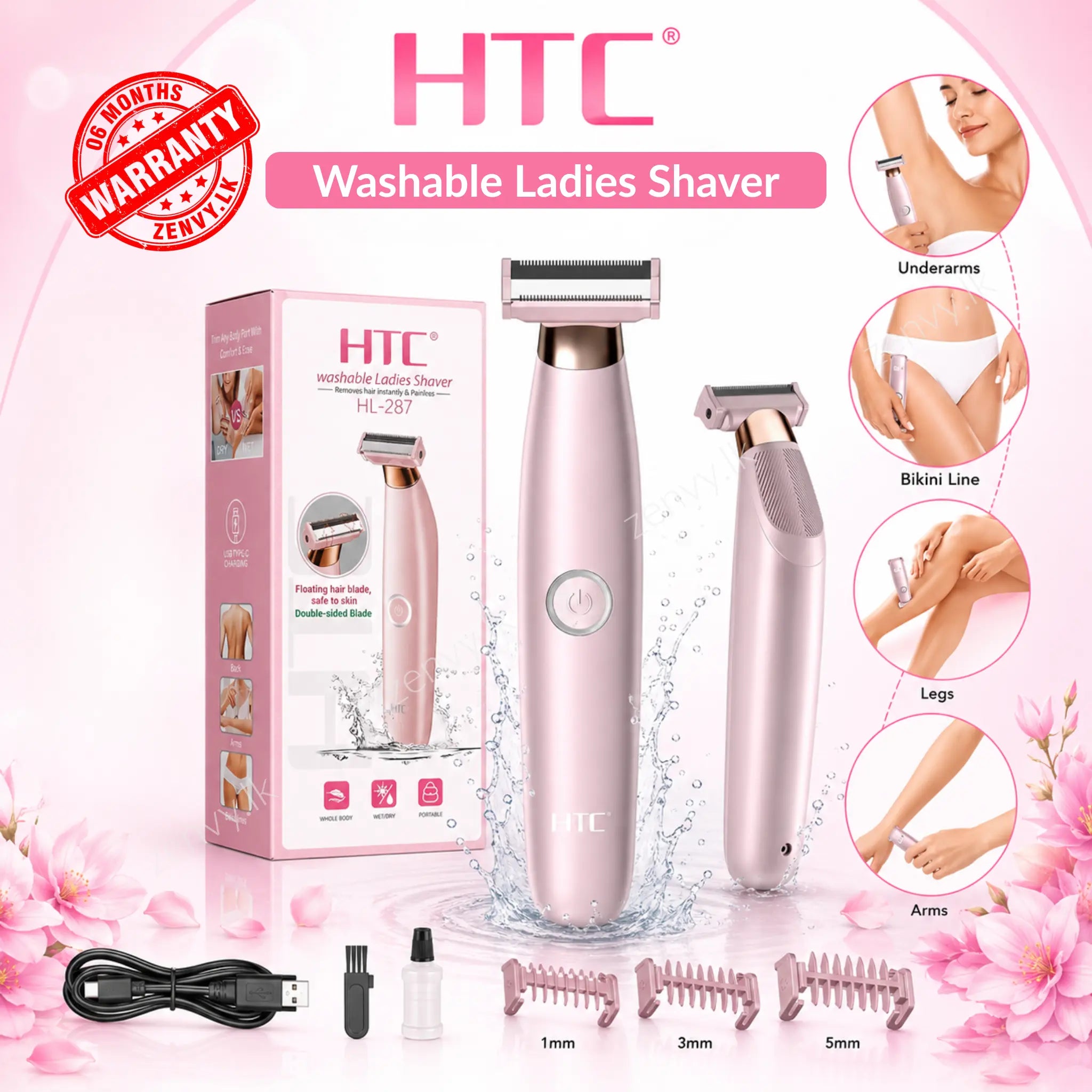 Buy HTC Washable Ladies Shaver Online in Sri Lanka | Zenvy.lk