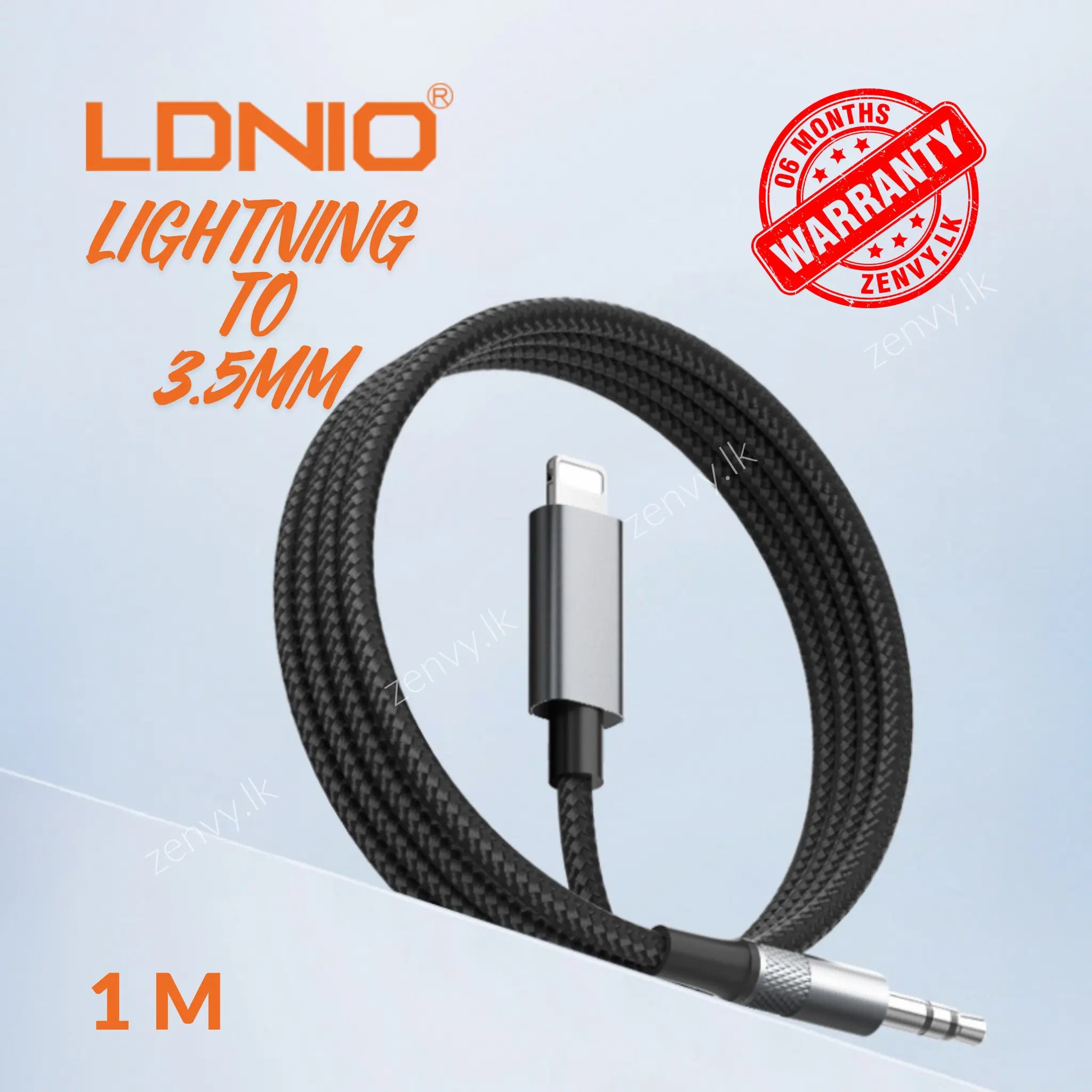 Buy LDNIO Lightning to 3.5mm Cable 1M Online in Sri Lanka | Zenvy.lk