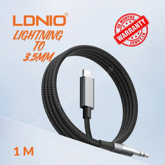 Buy LDNIO Lightning to 3.5mm Cable 1M Online in Sri Lanka | Zenvy.lk
