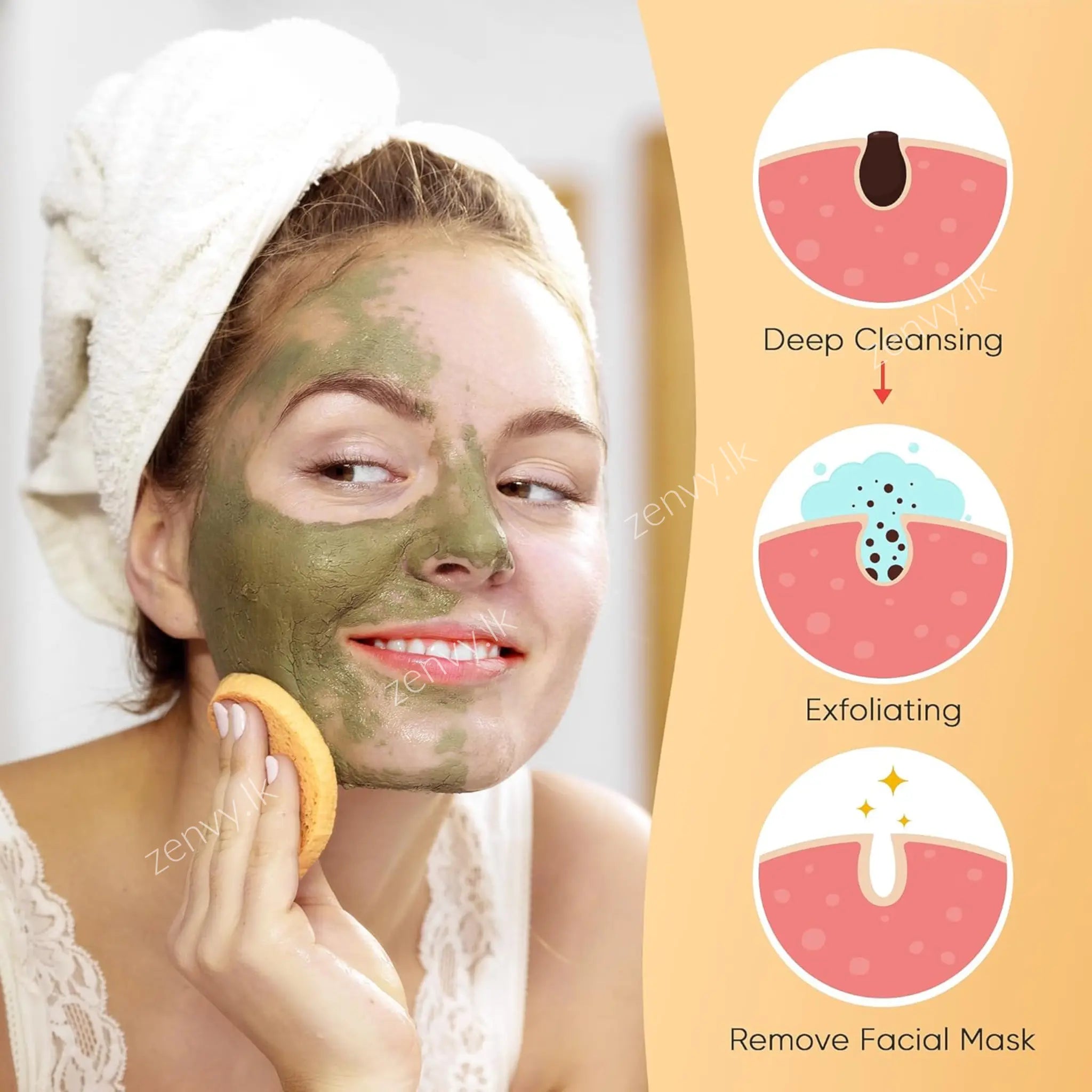 Buy Natural Facial Cleansing Sponge - 2 Reusable Sponges in Sri Lanka