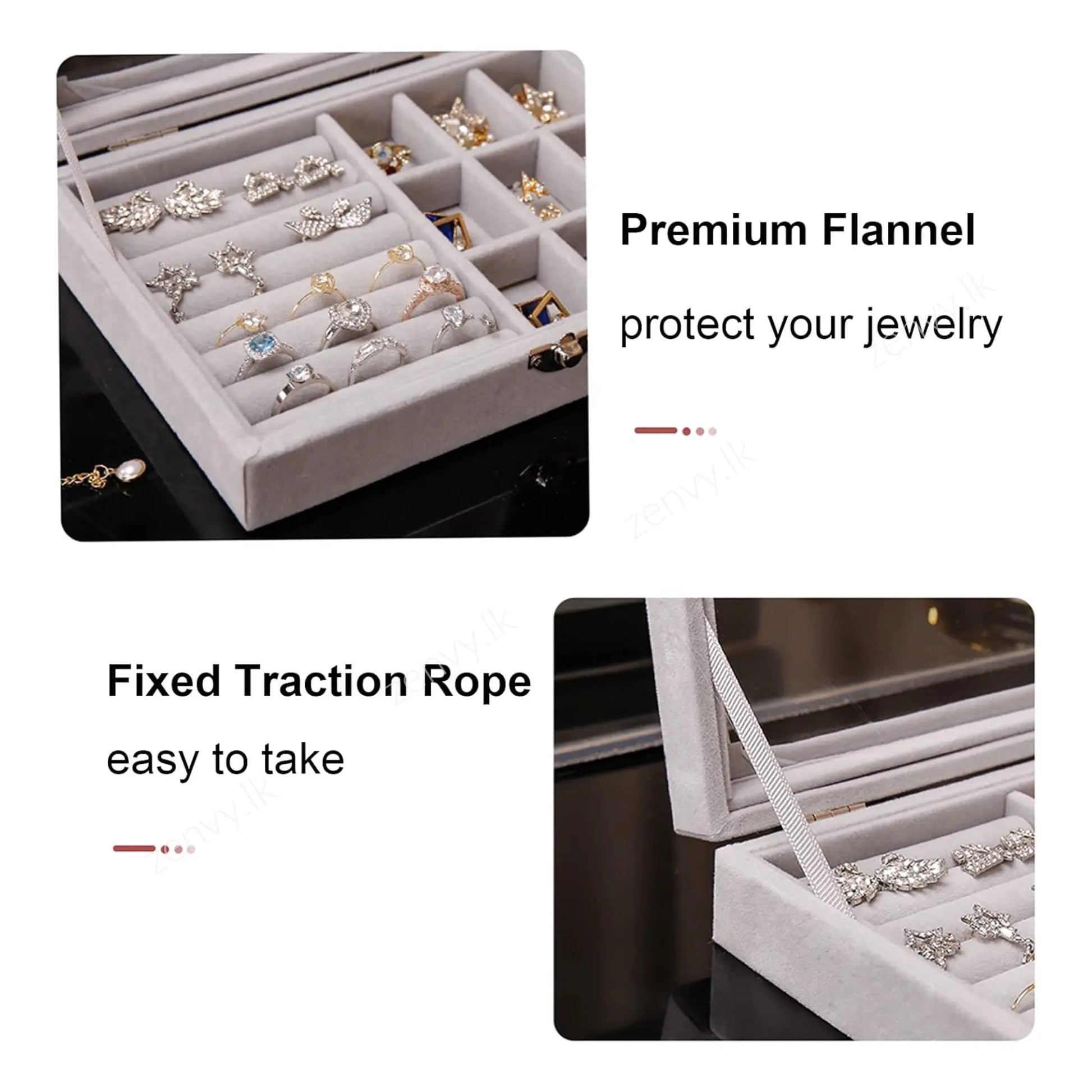 Buy Ring & Earring Jewelry Box Velvet Organizer in Sri Lanka Zenvy.lk