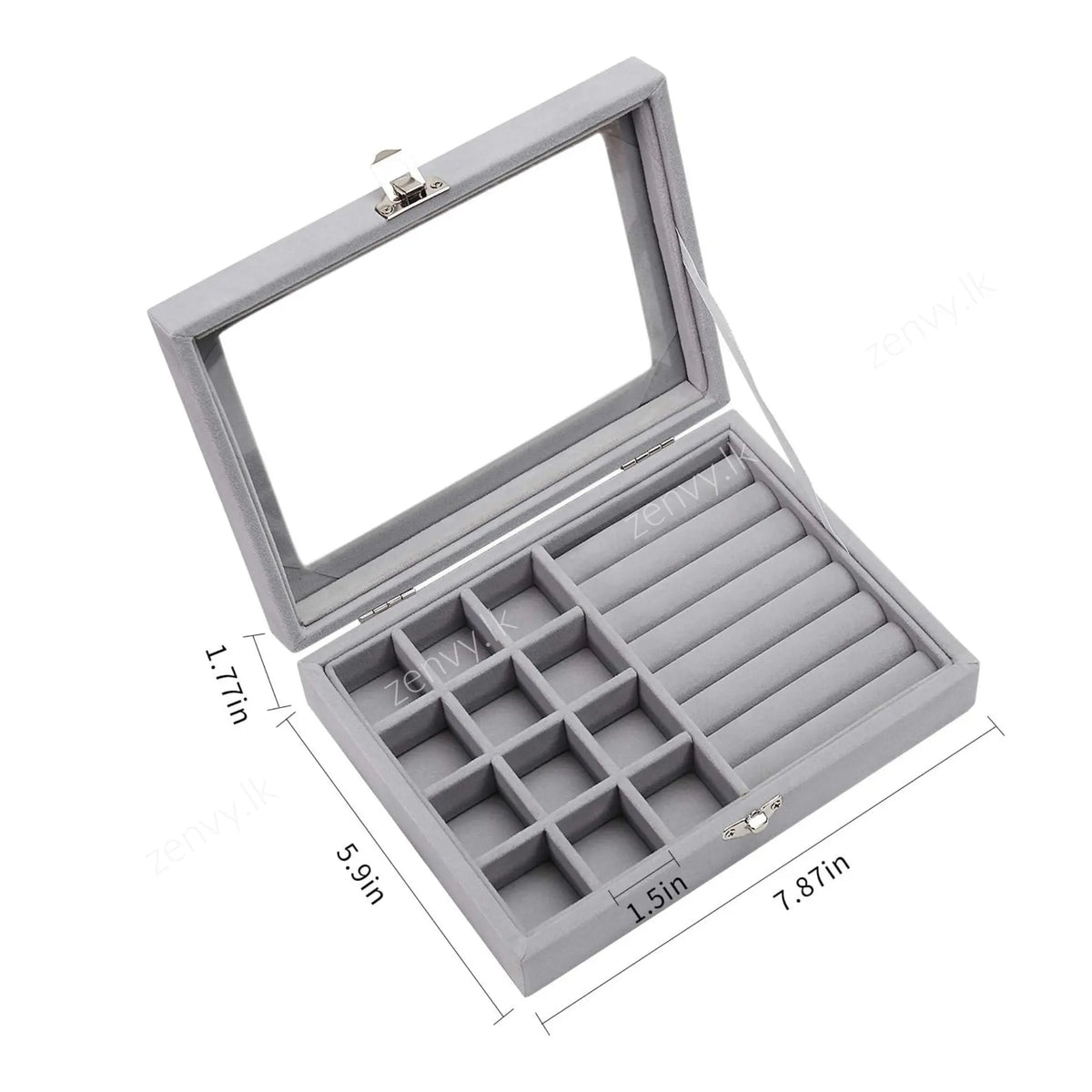 Buy Ring & Earring Jewelry Box Velvet Organizer in Sri Lanka Zenvy.lk