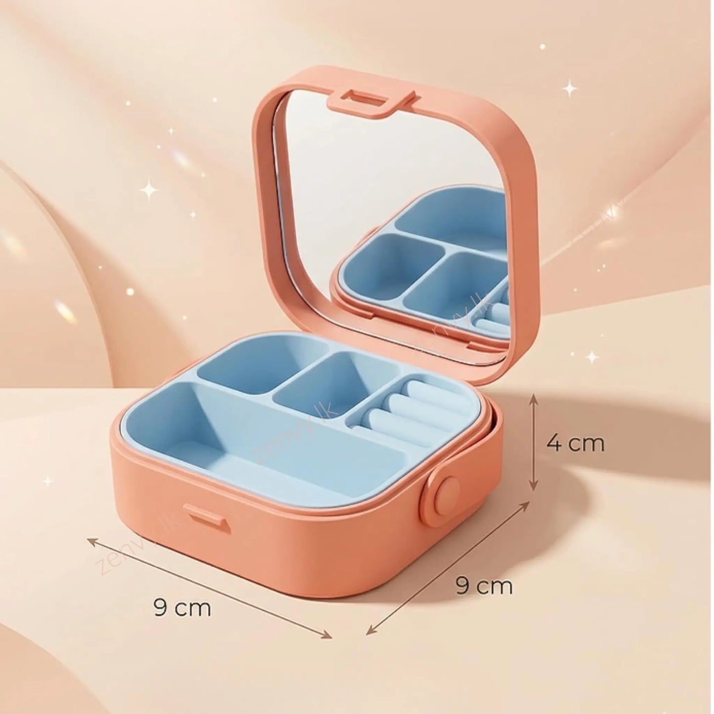 Buy Travel Mini Jewelry Box with Mirror Online in Sri Lanka | Zenvy.lk