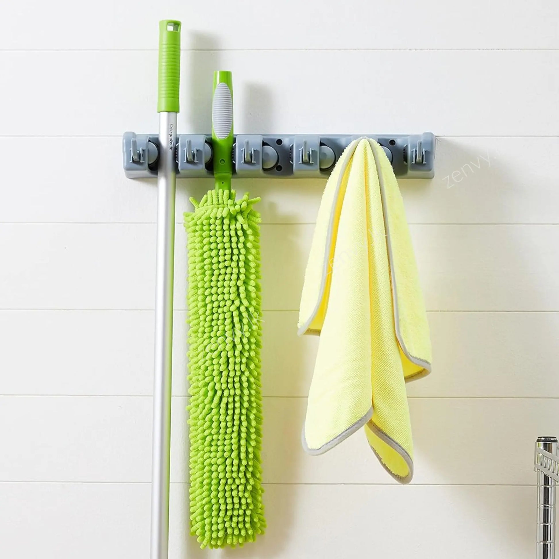 Buy Wall Mounted Mop Holder with 5 Grip Slots in Sri Lanka | Zenvy.lk