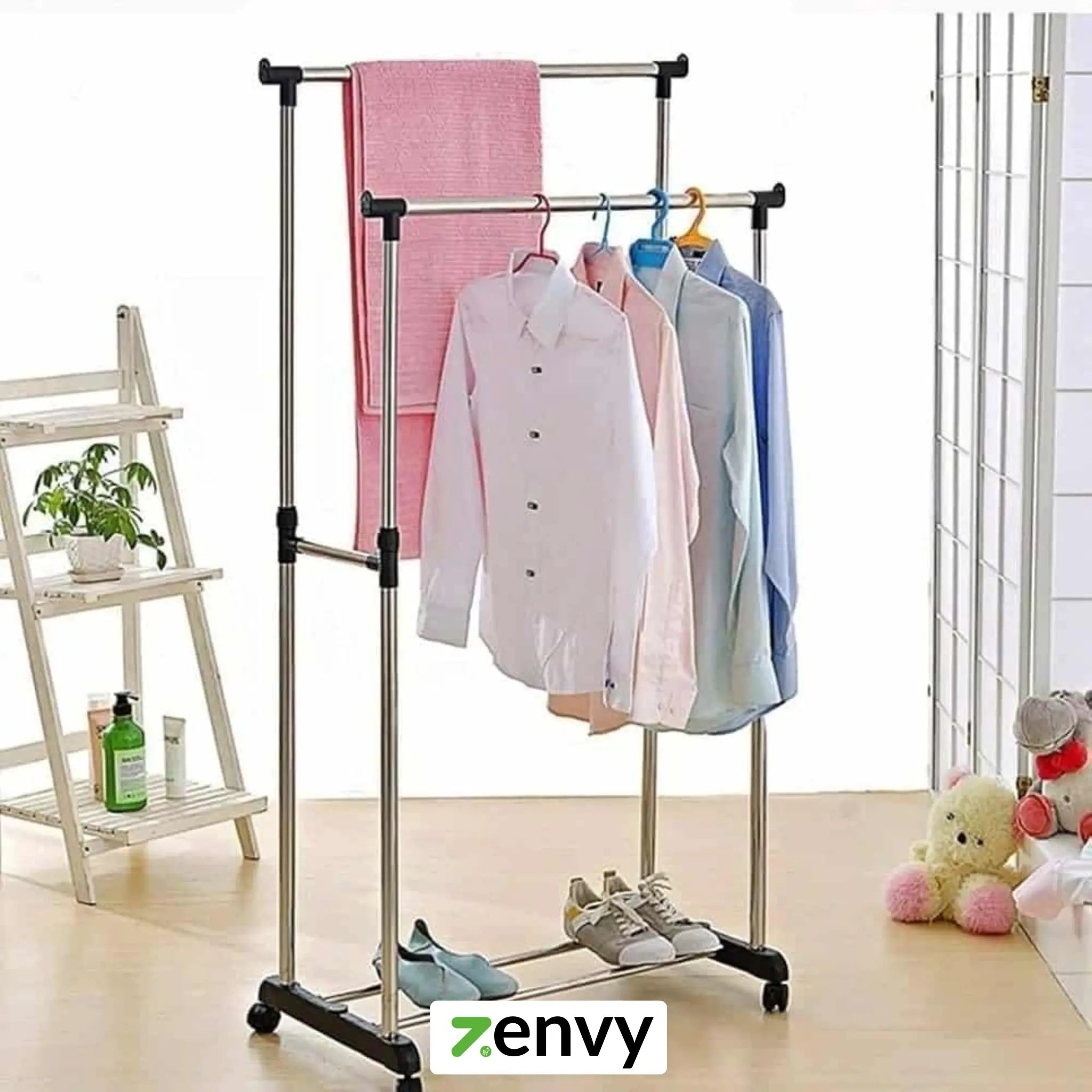 Cloth Rack Price in Sri Lanka | Stainless Double Pole Cloth Rack