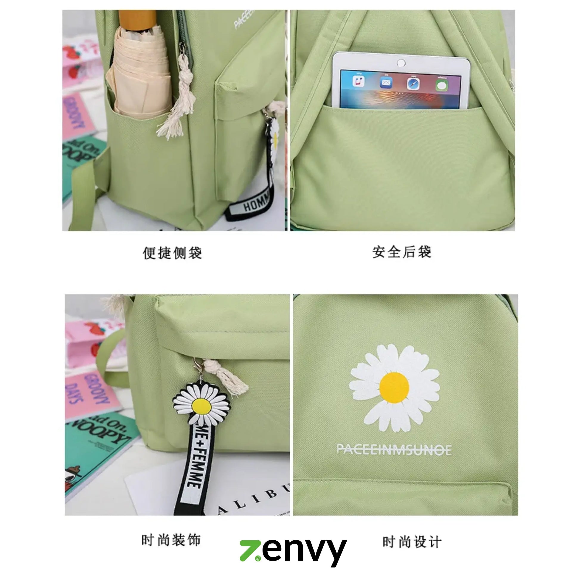 Korean Style Backpack 4-in-1 for University College Girls | Best Gift